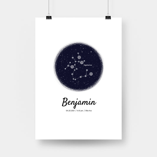 Night sky - Customizable Zodiac poster